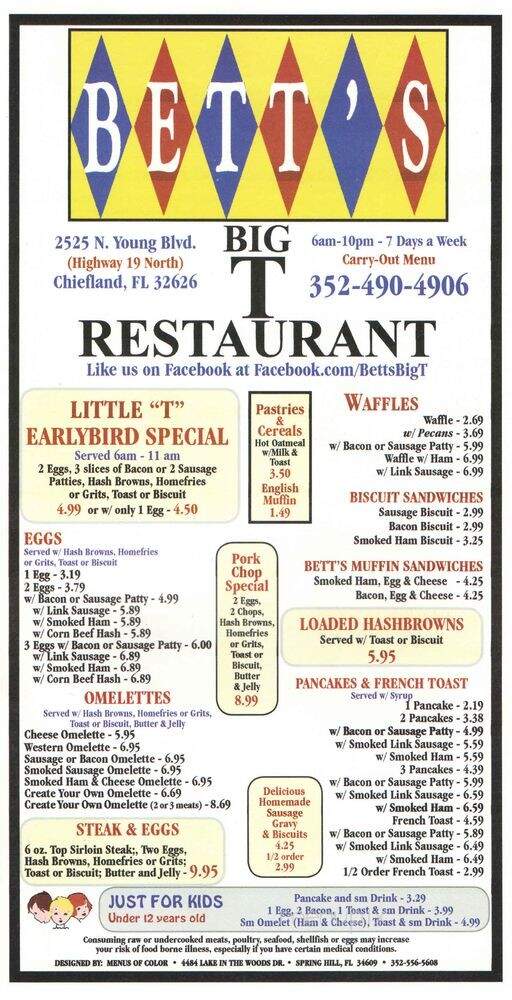 Bett's Big 'T' Restaurant - Chiefland, FL