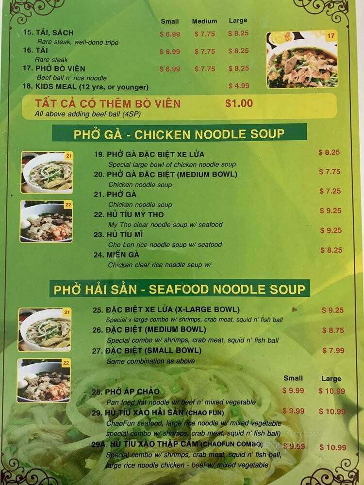 Pho #1 - Fresno, CA menu_pic