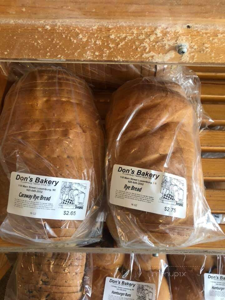 Don's Bakery - Luxemburg, WI menu_pic