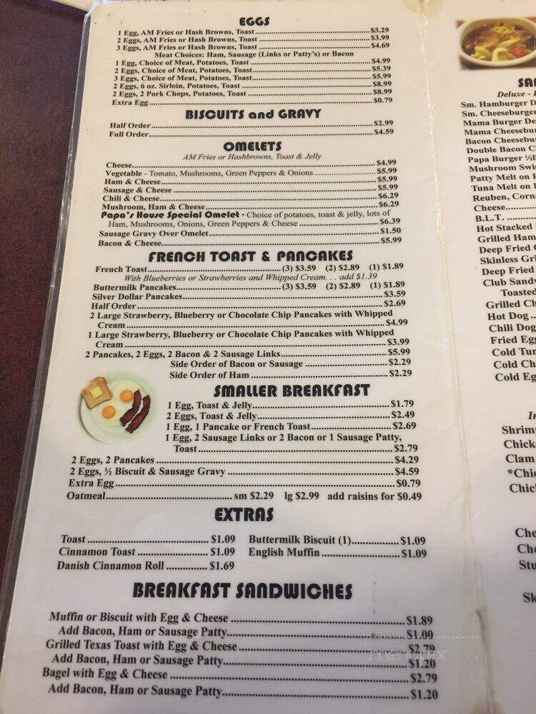My Papa's Place - Petersburg, MI menu_pic