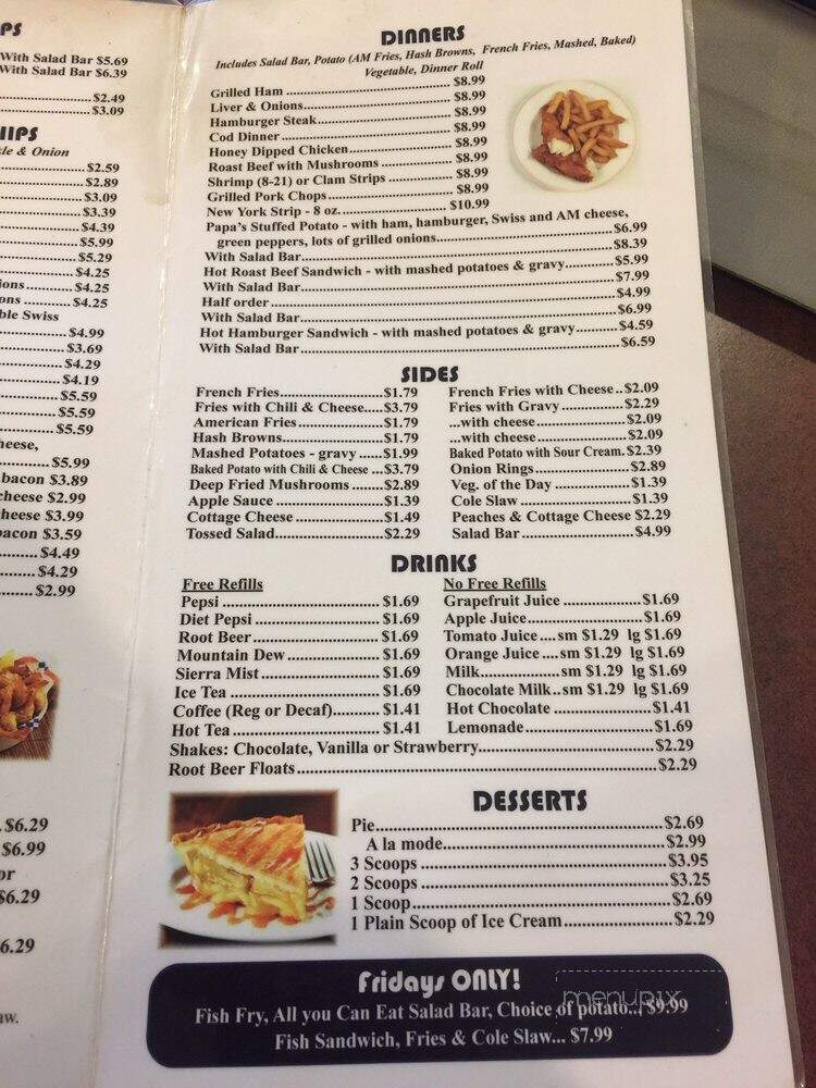 My Papa's Place - Petersburg, MI menu_pic