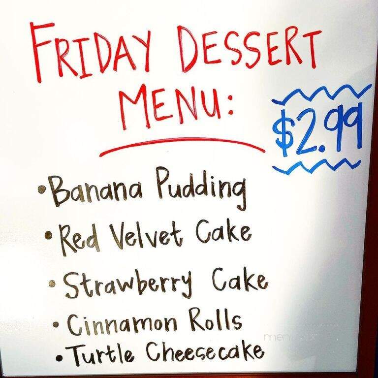 Menu of Harvey's Fish Hut Too in Pearl, MS 39208