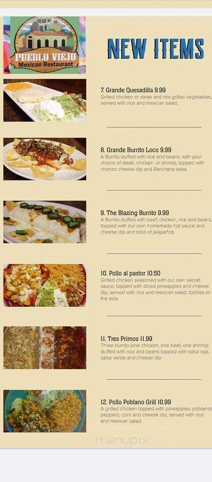 Puebla Viejo - Warren, OH menu_pic