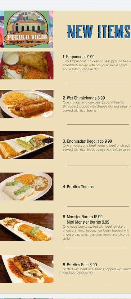 Puebla Viejo - Warren, OH menu_pic