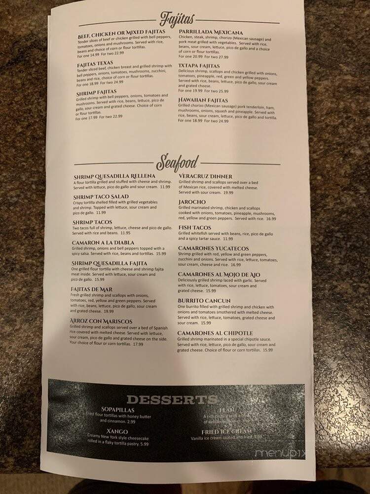 El Tarasco - Minocqua, WI menu_pic