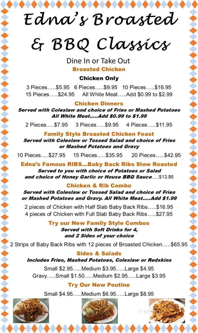 Edna's Lunch - Belle River, ON menu_pic