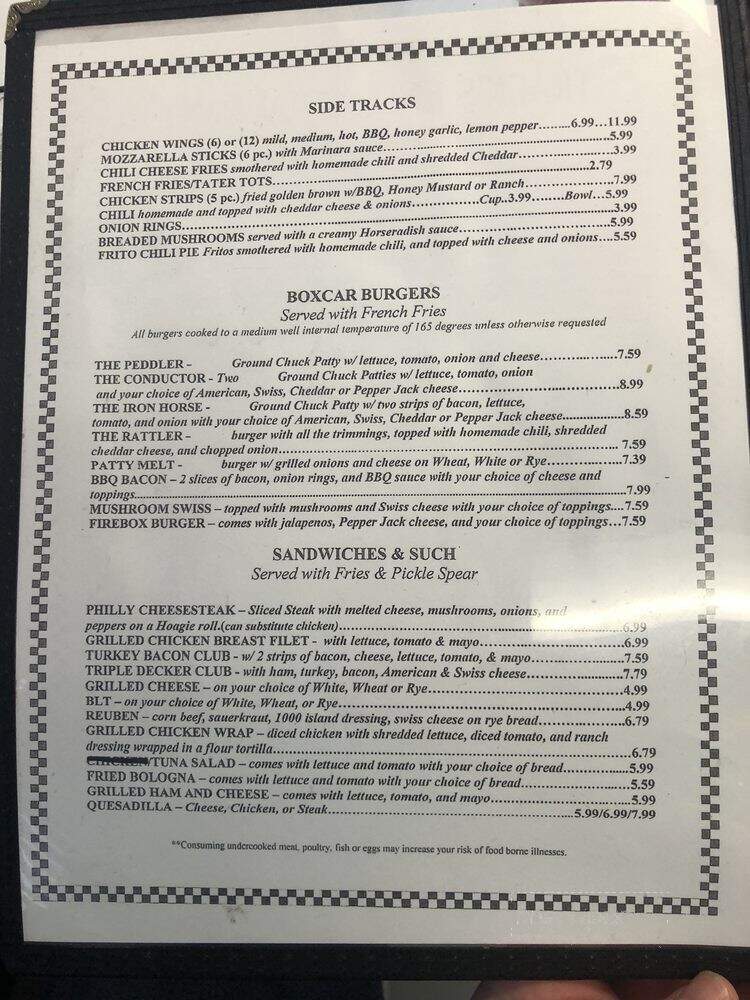 Track's End Restaurant - Chattanooga, TN menu_pic