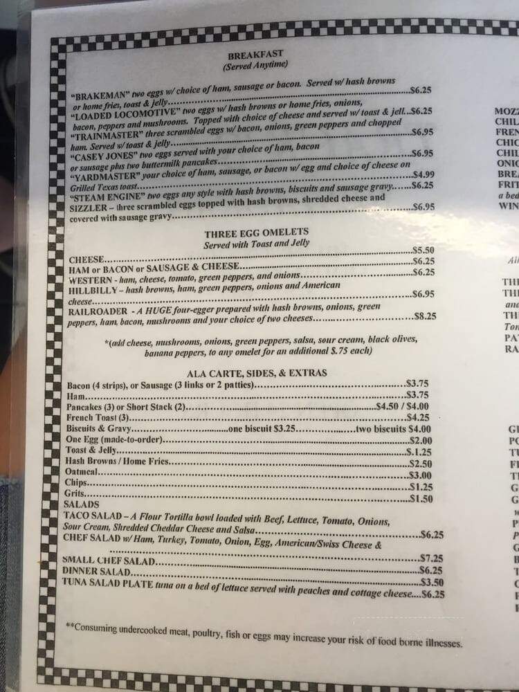 Track's End Restaurant - Chattanooga, TN menu_pic