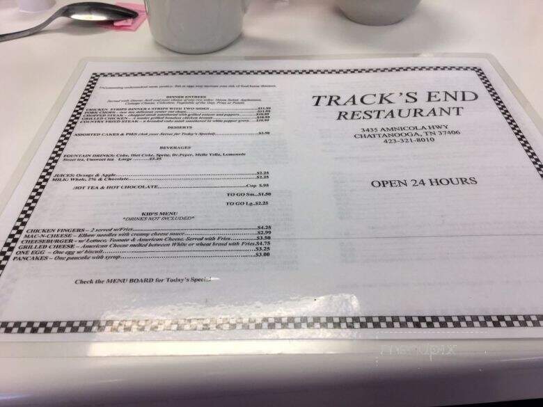 Track's End Restaurant - Chattanooga, TN menu_pic