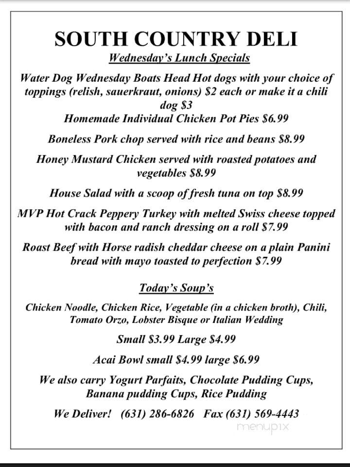 South Country Deli - Patchogue, NY menu_pic