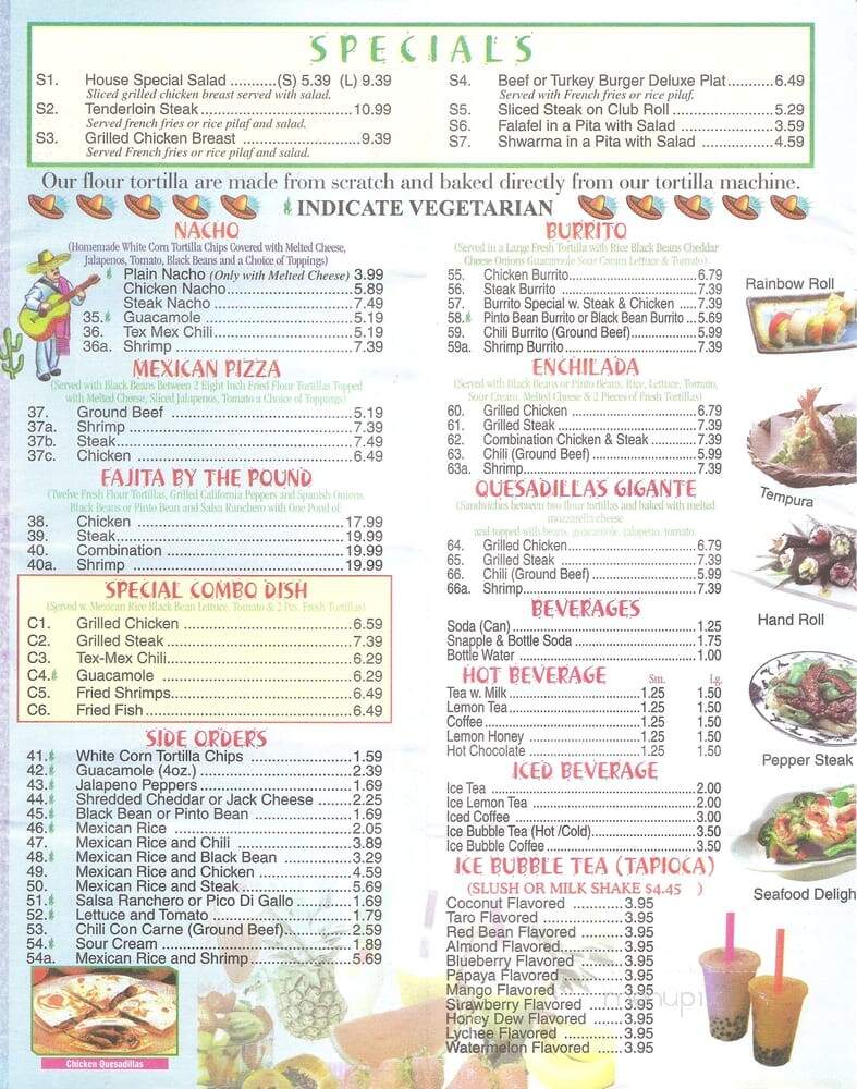 Fresh Tortilla & Japanese - Bronx, NY menu_pic