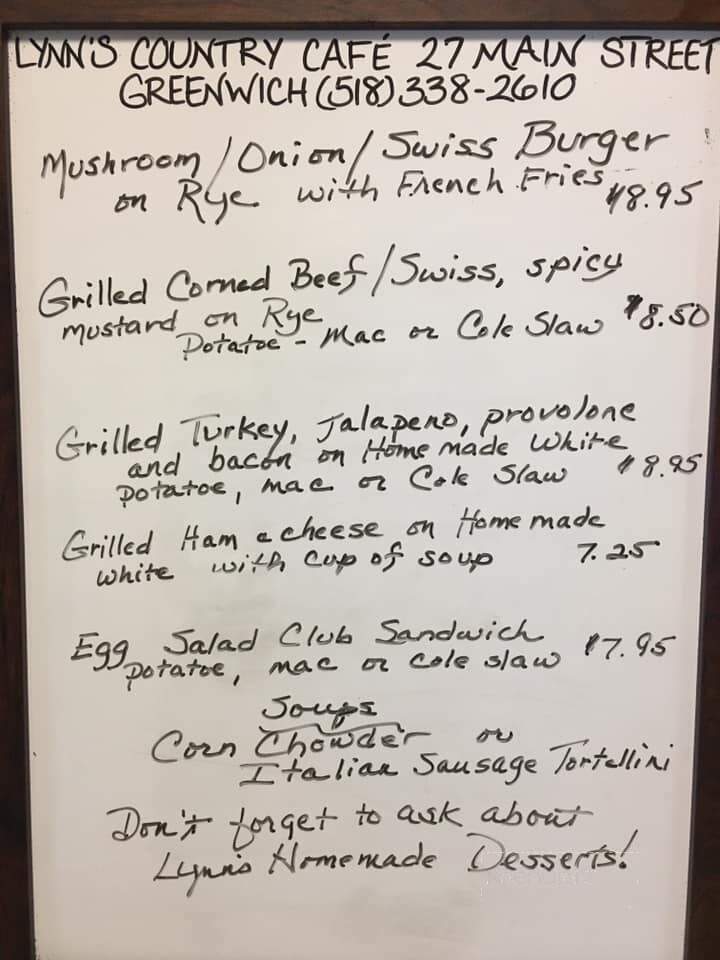 Lynn's Country Cafe - Greenwich, NY menu_pic