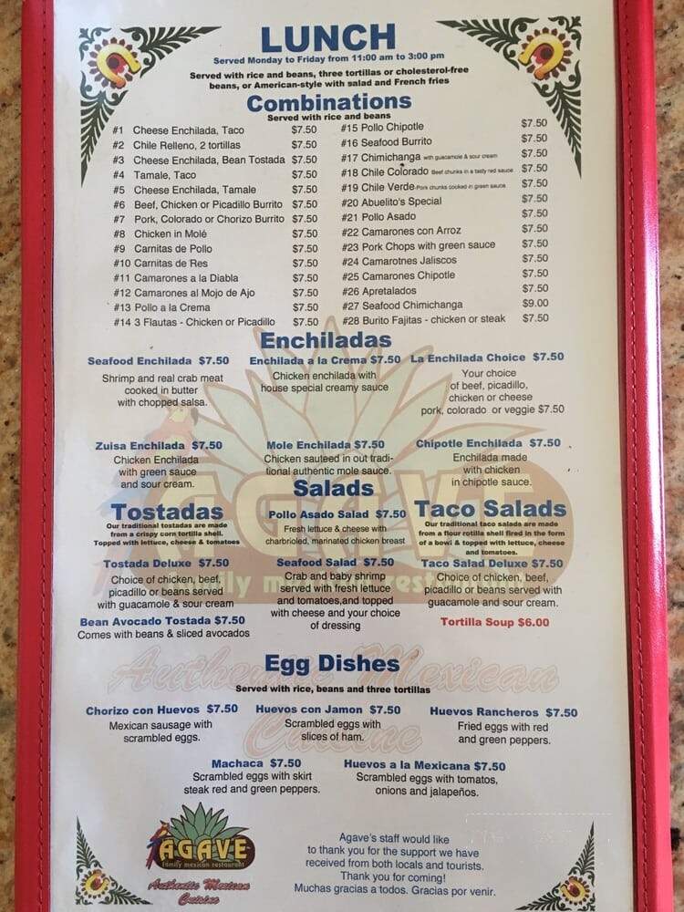 Agave - Driggs, ID menu_pic