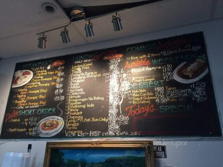 Aling Ening Restaurant - Vancouver, BC menu_pic