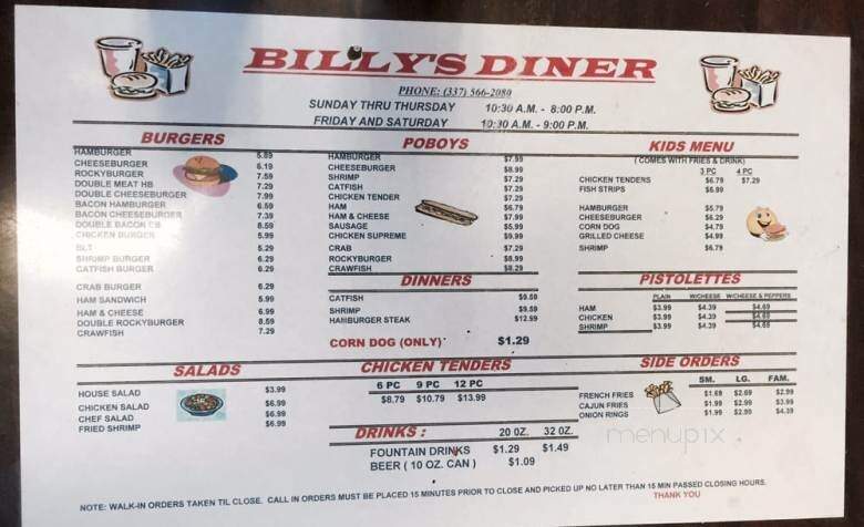 Billy's Diner - Krotz Springs, LA