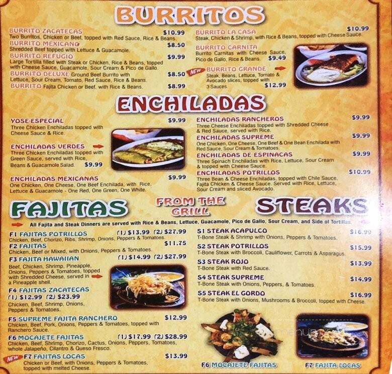 Potrillos Mexican Restaurant - Ada, OK menu_pic