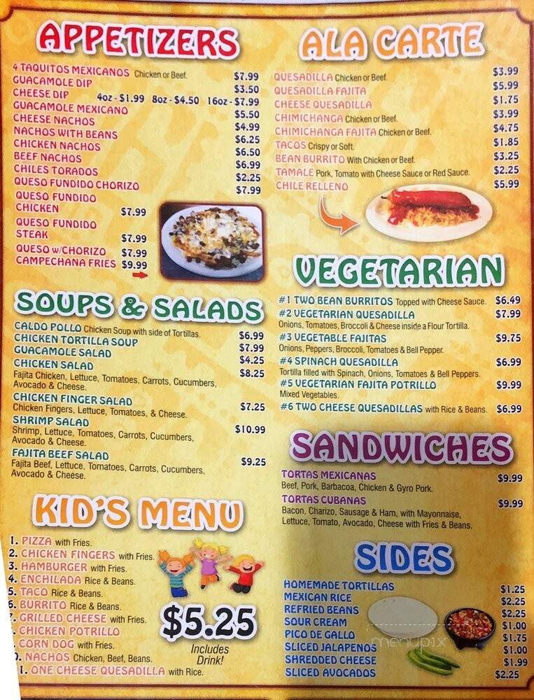 Potrillos Mexican Restaurant - Ada, OK menu_pic