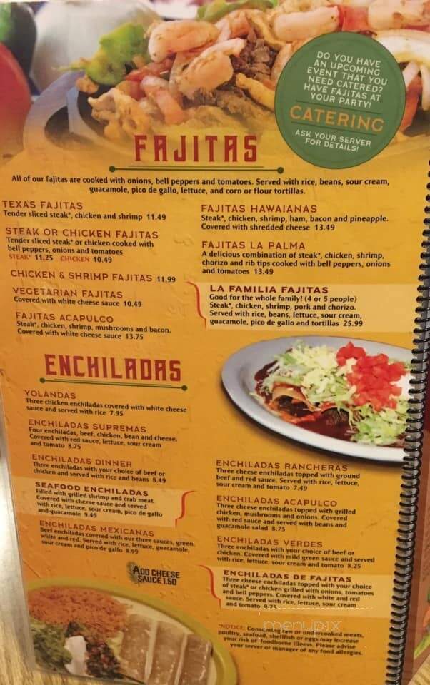 La Palma Restaurant - Hartford City, IN menu_pic