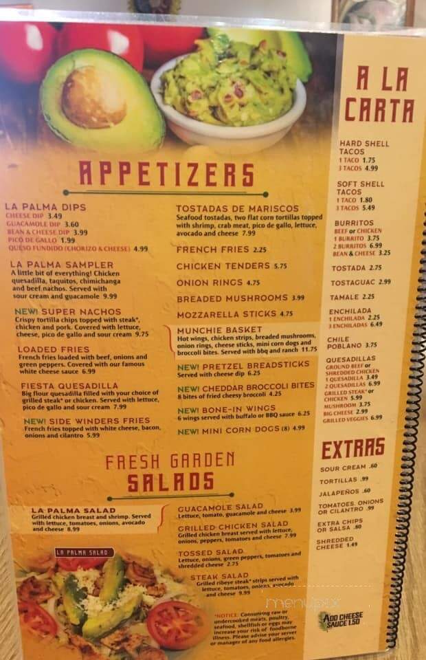 La Palma Restaurant - Hartford City, IN menu_pic