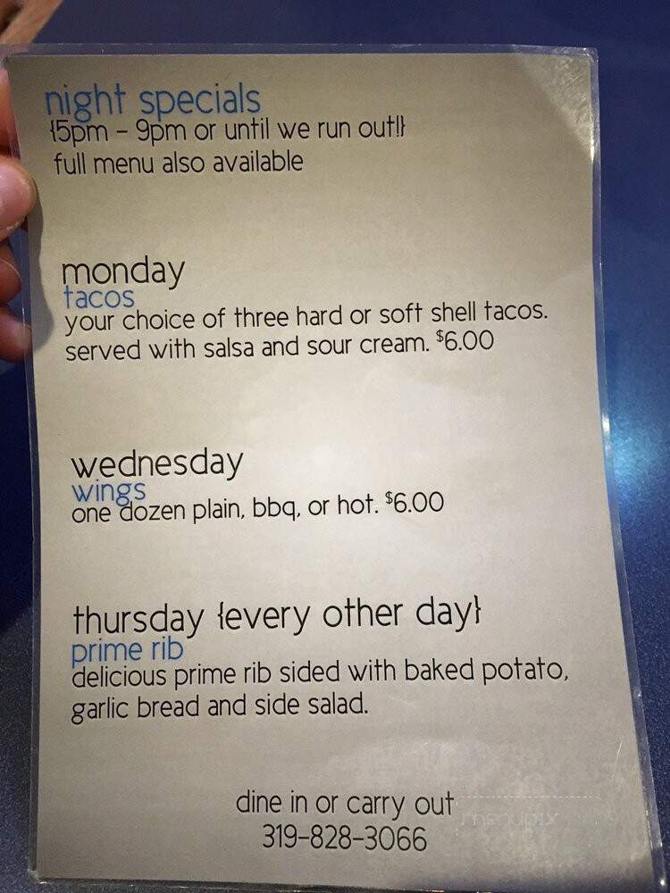 Old Roy's - Oxford, IA menu_pic