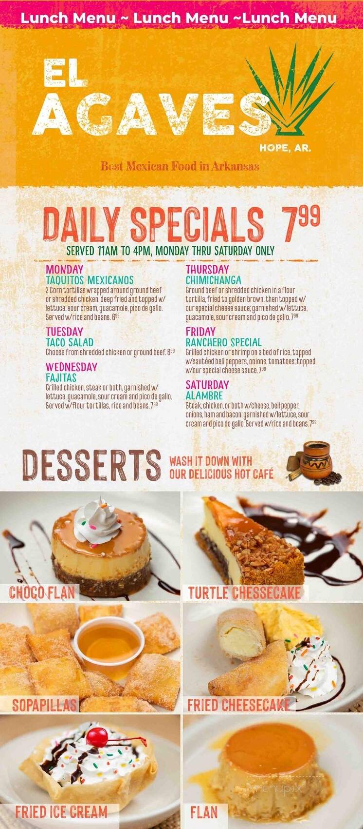 El Agaves - Hope, AR menu_pic