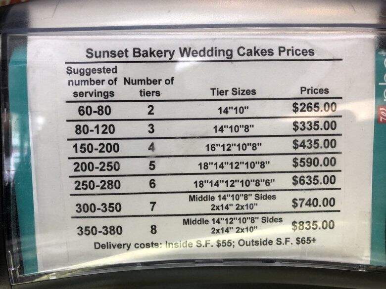 Sunset Bakery - San Francisco, CA menu_pic