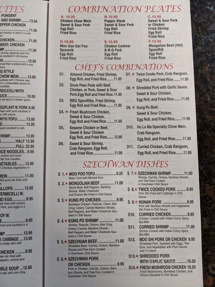 Ho Lo Ma Chinese Restaurant - Albuquerque, NM menu_pic