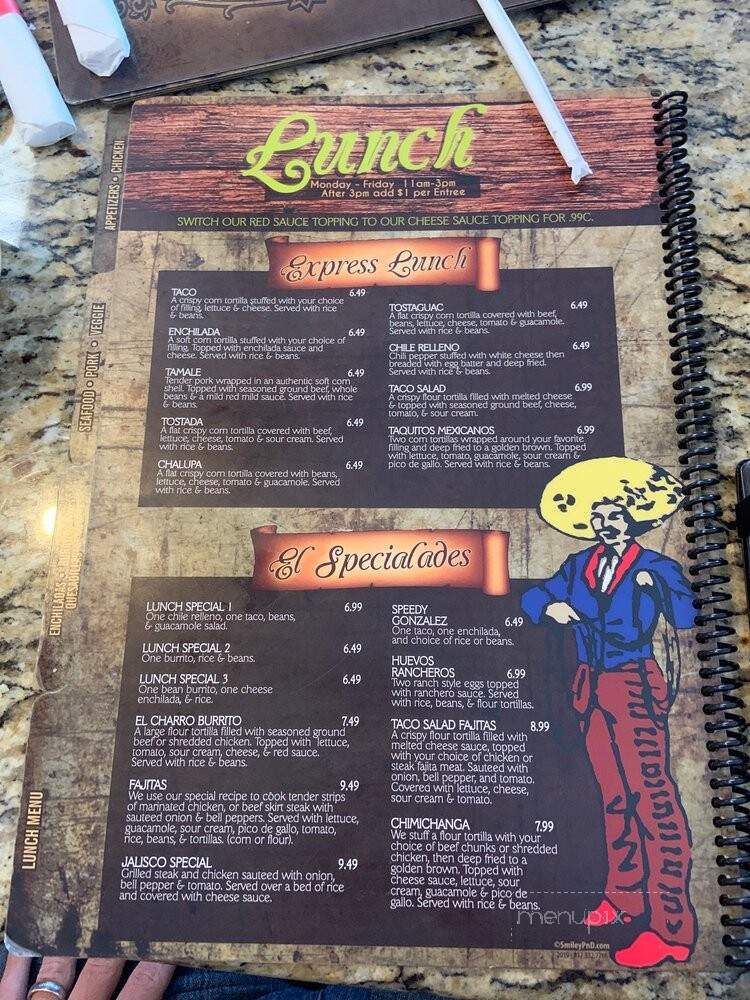 El Charro - Fort Scott, KS menu_pic