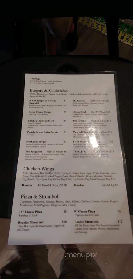 Pulaski Club - DuBois, PA menu_pic