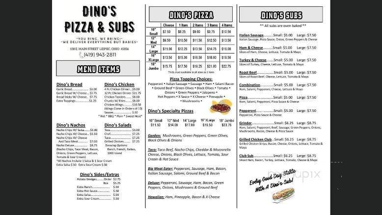 Dino's Pizzas & Subs - Leipsic, OH