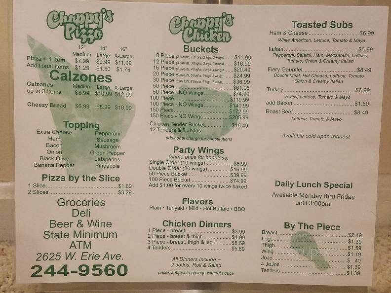 Chapman's Food Mart - Lorain, OH menu_pic