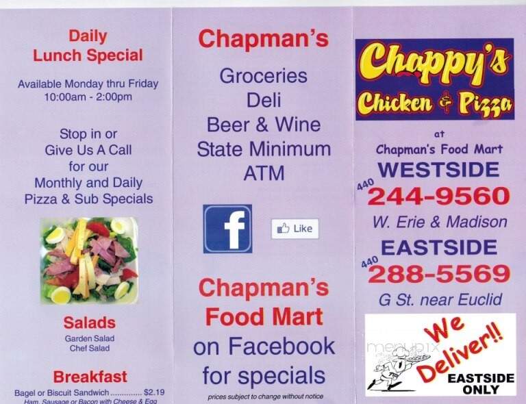 Chapman's Food Mart - Lorain, OH menu_pic