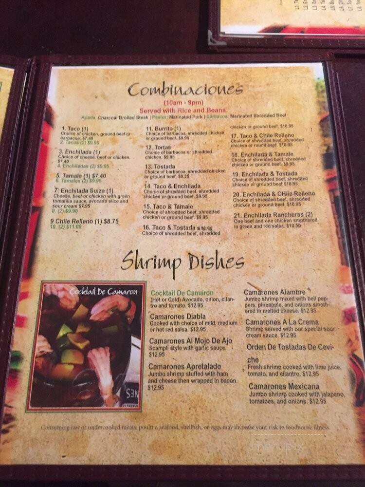 Chavalo's Mexican Restaurant - Mancos, CO menu_pic