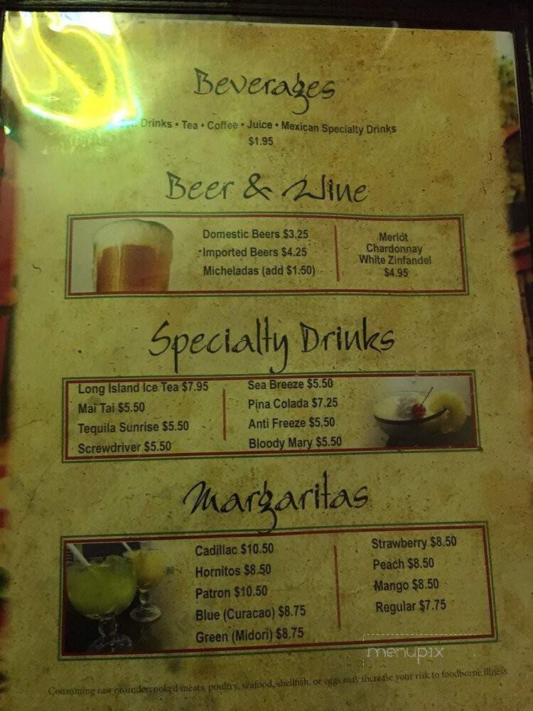 Chavalo's Mexican Restaurant - Mancos, CO menu_pic