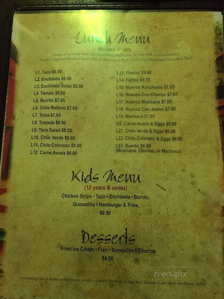 Chavalo's Mexican Restaurant - Mancos, CO menu_pic