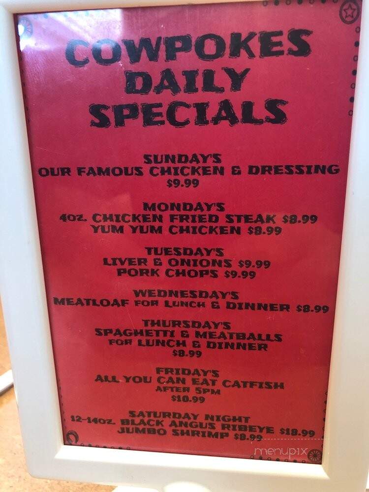 Cowpokes Cafe - Weleetka, OK menu_pic
