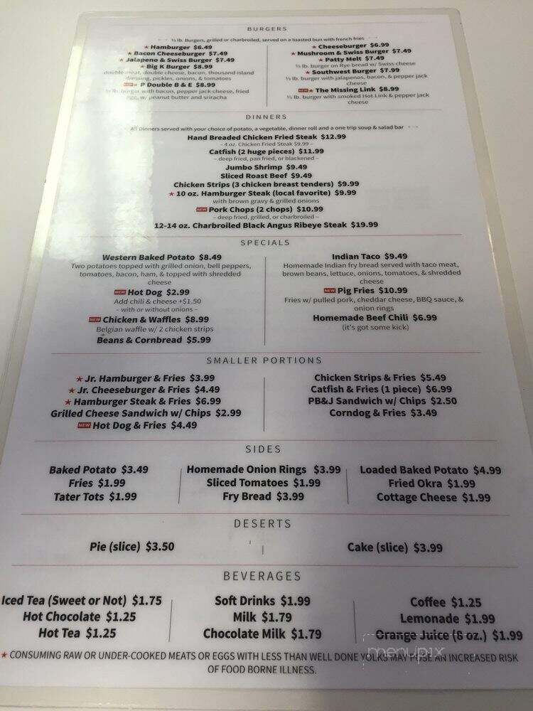 Cowpokes Cafe - Weleetka, OK menu_pic