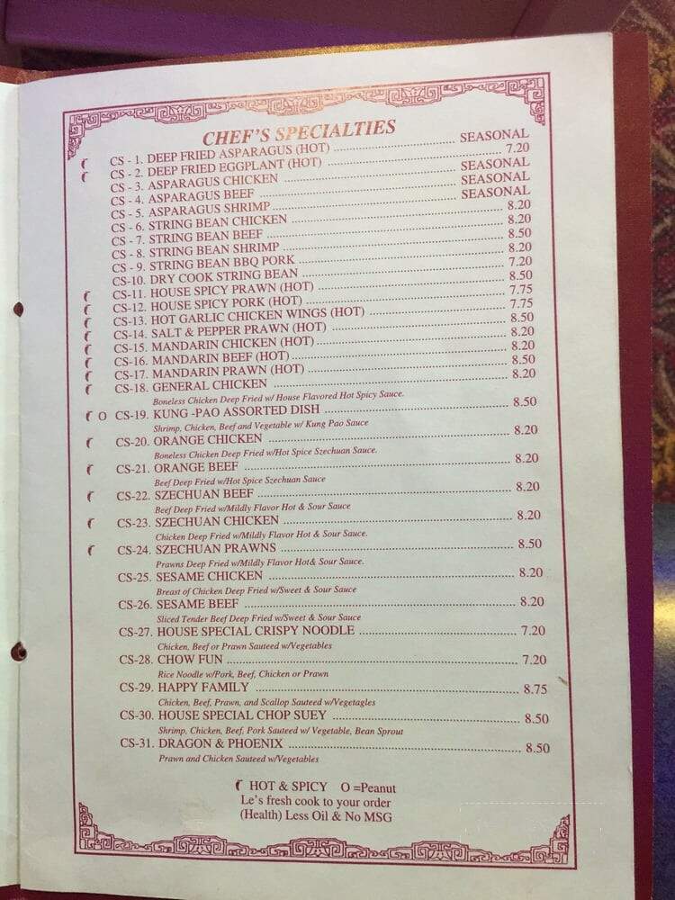 Le's Chinese Restaurant - Pioneer, CA menu_pic