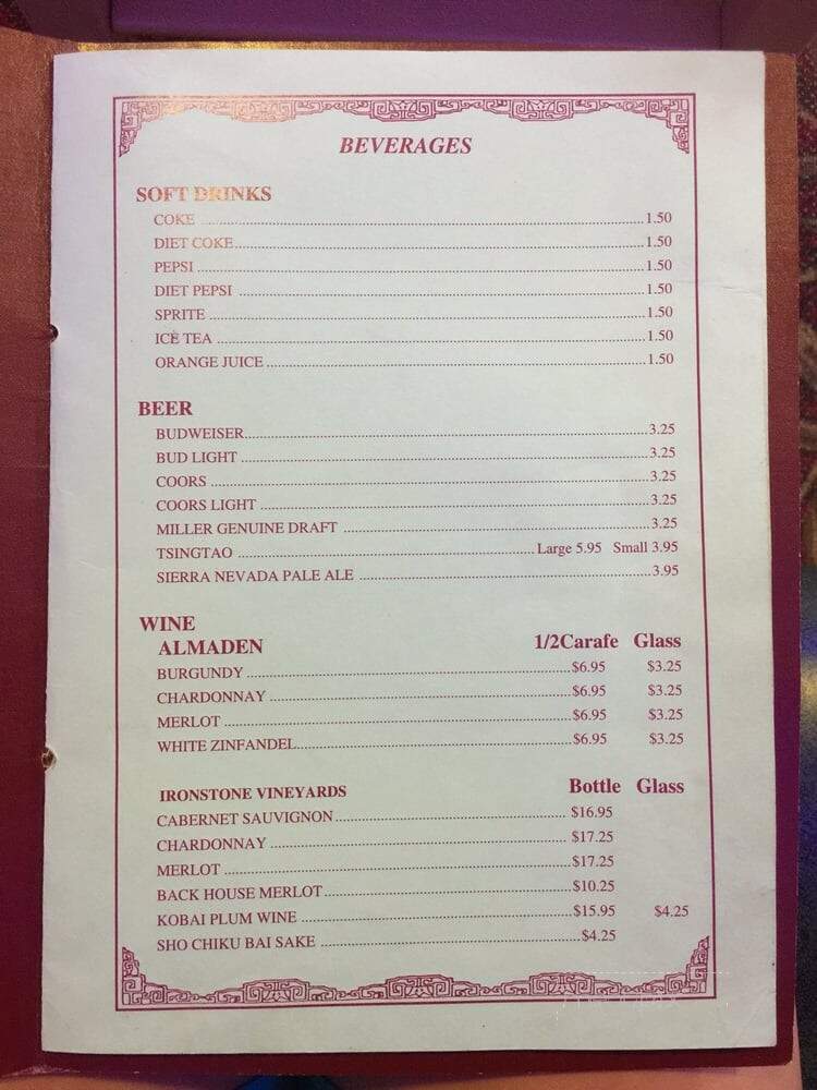 Le's Chinese Restaurant - Pioneer, CA menu_pic