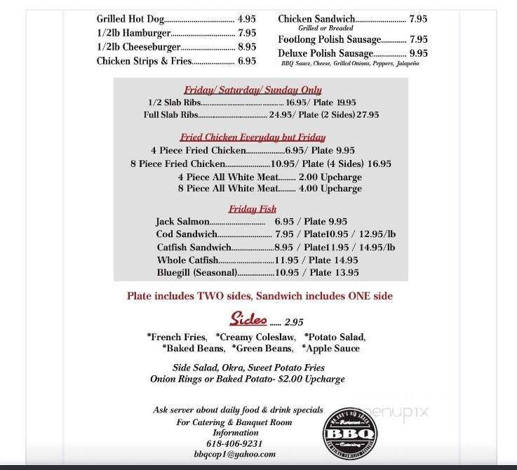 Mr BBQ At Mystic Oak - Waterloo, IL menu_pic