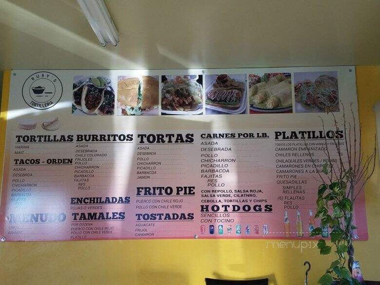 Ruby's Tortilleria - Bernalillo, NM menu_pic