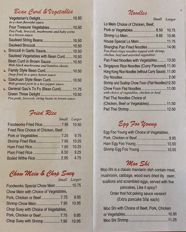 Foodworks IV - North Uxbridge, MA menu_pic