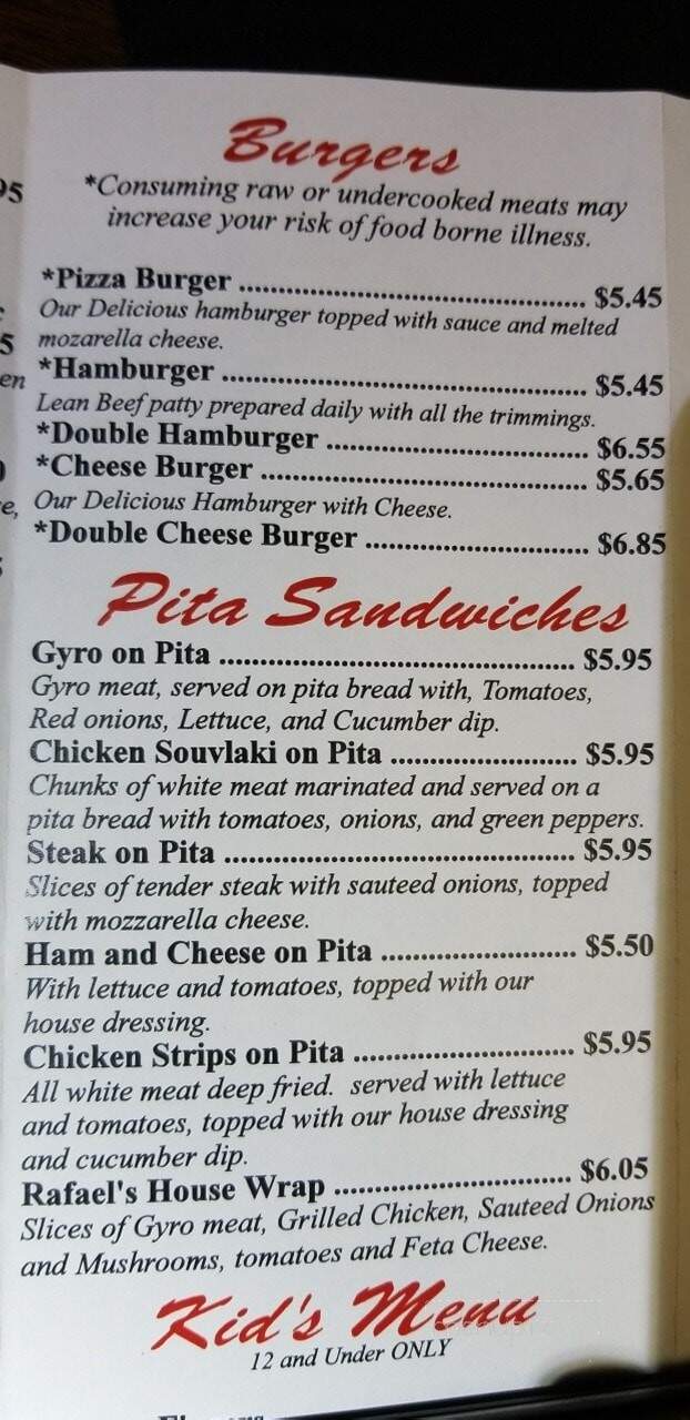 Restaurant Raphael's Italian - Fayetteville, TN menu_pic