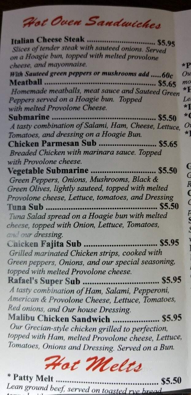 Restaurant Raphael's Italian - Fayetteville, TN menu_pic