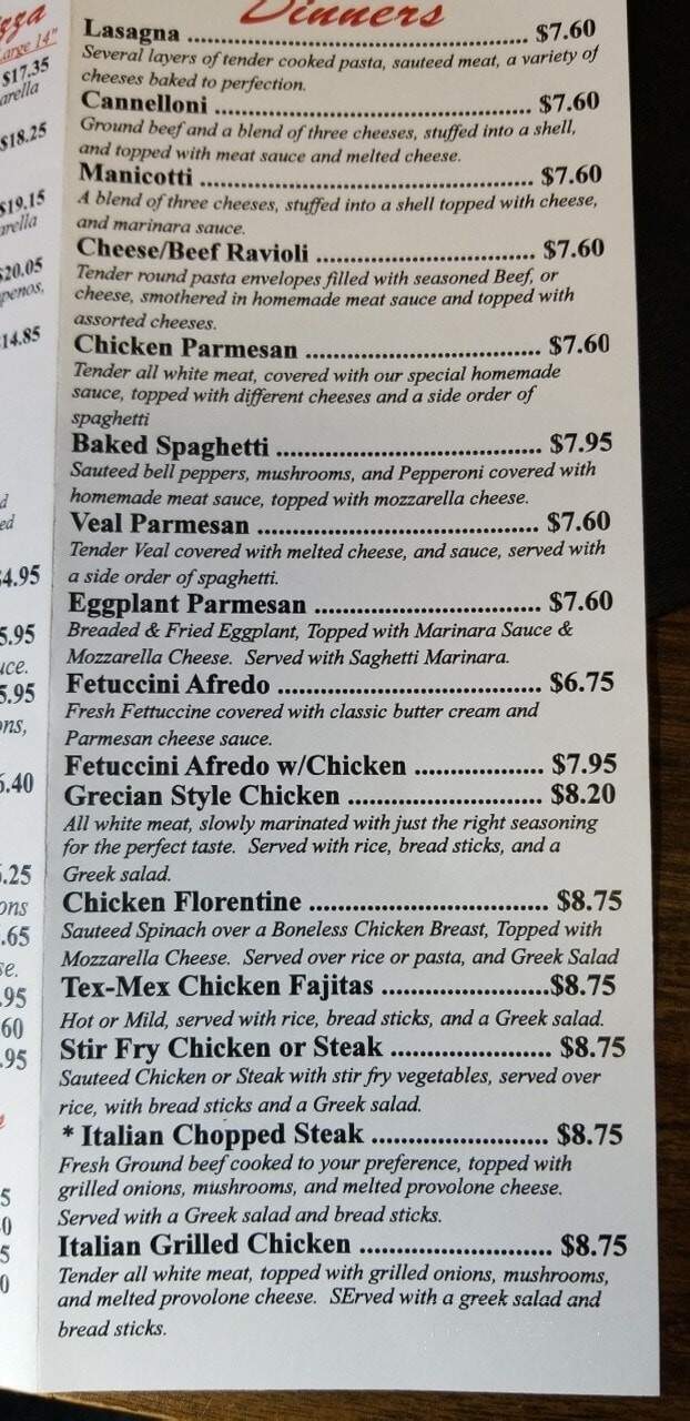 Restaurant Raphael's Italian - Fayetteville, TN menu_pic
