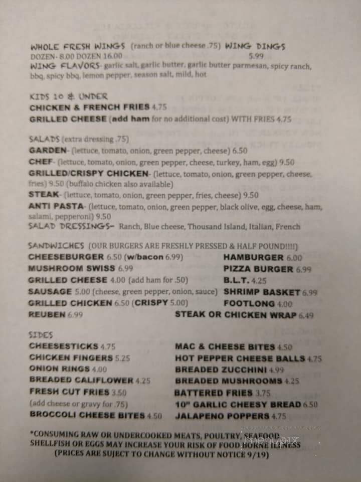 Hilltop Market and Pizzeria - Cokeburg, PA menu_pic