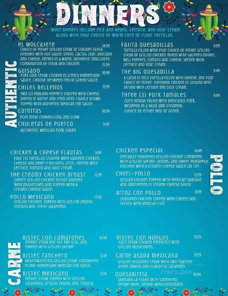 La Parilla Caliente - Bremen, IN menu_pic