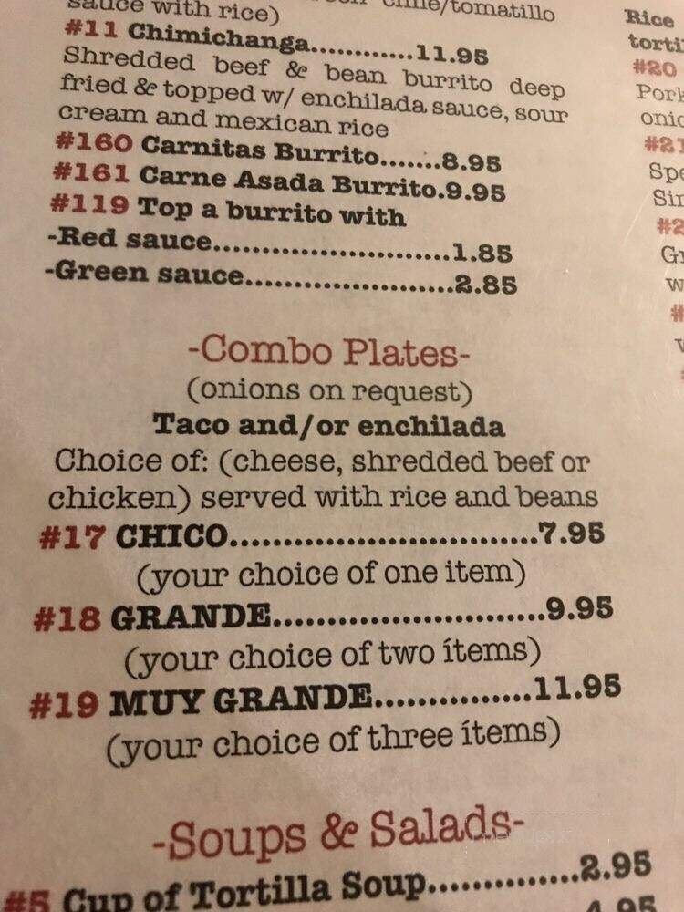 Dos Amigos - Salome, AZ menu_pic