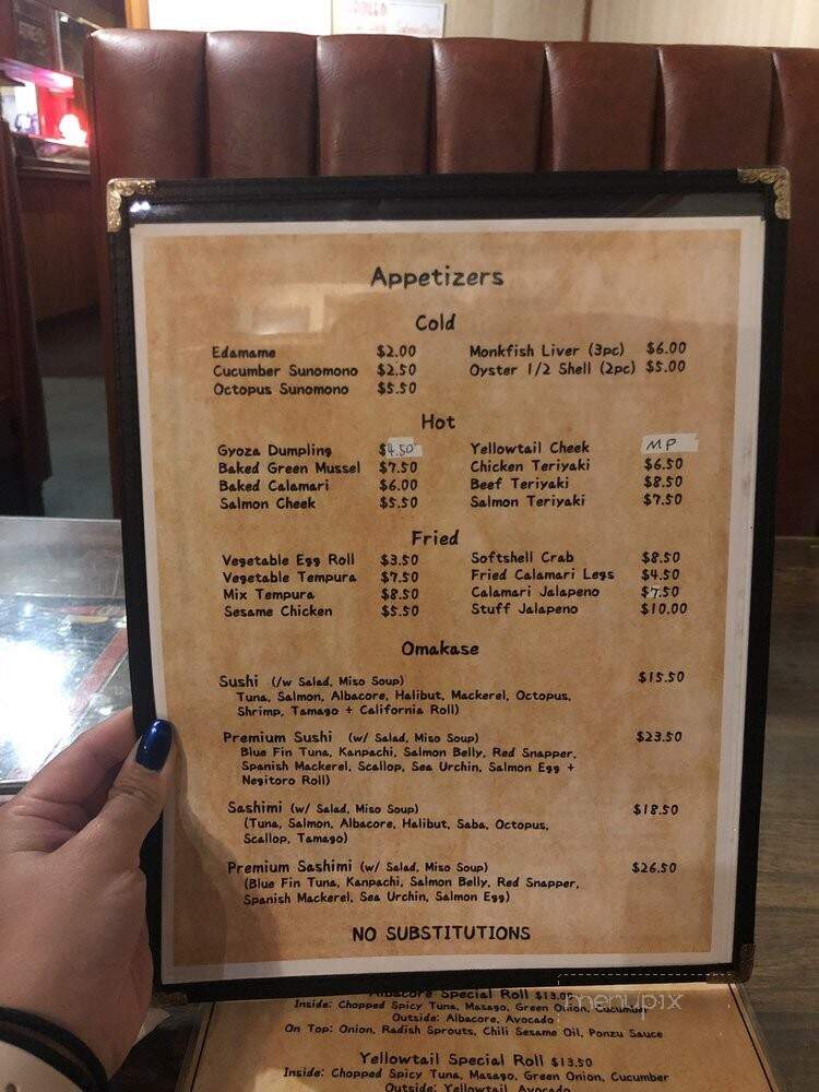 Tommy's Sushi Japanese - Tustin, CA menu_pic