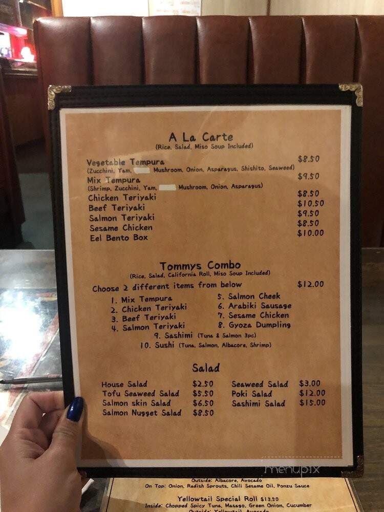 Tommy's Sushi Japanese - Tustin, CA menu_pic